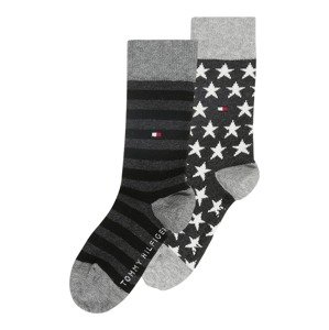 TOMMY HILFIGER Ponožky  černá / antracitová / šedý melír / bílá
