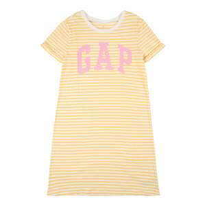 GAP Šaty  světle žlutá / bílá / pink
