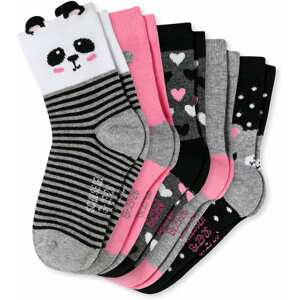 SCHIESSER Ponožky  šedá / světle růžová / černá