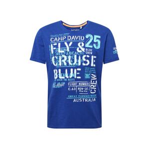 CAMP DAVID Tričko  modrá / bílá / aqua modrá