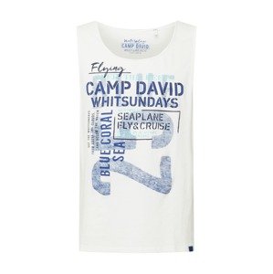 CAMP DAVID Tričko  slonová kost / modrá