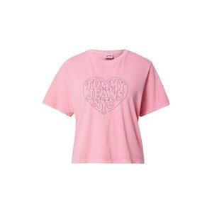 Tommy Jeans Tričko  světle růžová / tmavě modrá