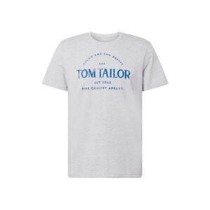 TOM TAILOR Tričko  šedý melír / tmavě modrá