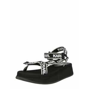 Karl Lagerfeld Páskové sandály 'VELOCITA'  černá / bílá