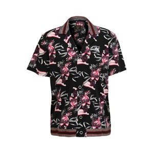 SikSilk Košile  černá / bílá / pink
