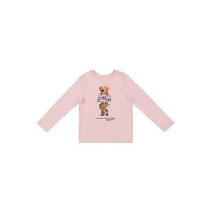 Polo Ralph Lauren Tričko 'BEAR'  pastelově růžová / koňaková / černá / opálová