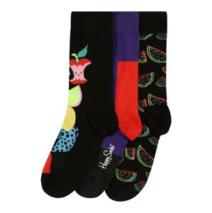 Happy Socks Ponožky  černá / tmavě fialová / červená / svítivě zelená / svítivě modrá