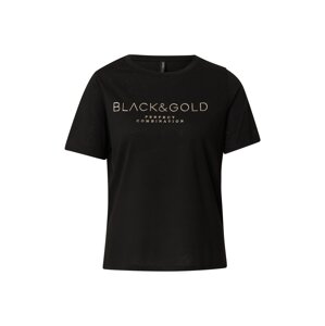 DeFacto Tričko  černá / zlatá