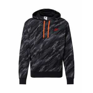 Nike Sportswear Mikina  černá / oranžová / šedá