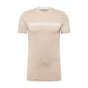 Calvin Klein Jeans Tričko  béžová / bílá