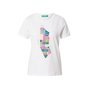 UNITED COLORS OF BENETTON Tričko  bílá / pink / fialová / světle růžová / smaragdová