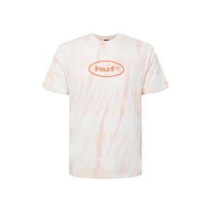 HUF Tričko  bílá / starorůžová / oranžová