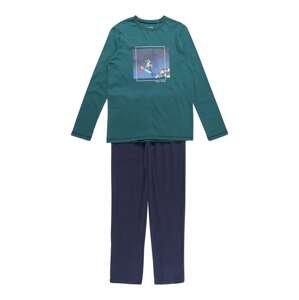 SCHIESSER Pyžamo 'Winter Escape'  bílá / námořnická modř / tmavě zelená