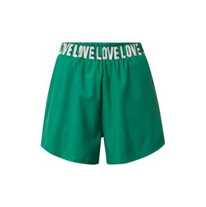 DELICATELOVE Sportovní kalhoty 'MASHA'  zelená / bílá