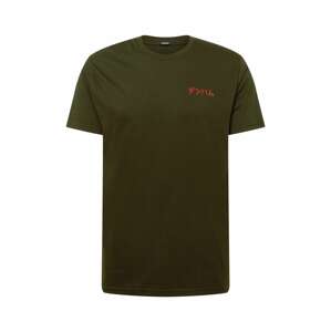 DENHAM T-Shirt 'SNAKE'  khaki / bílá / červená