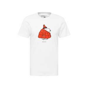 DEDICATED. T-Shirt 'Stockholm Snoopy'  bílá / černá / oranžově červená