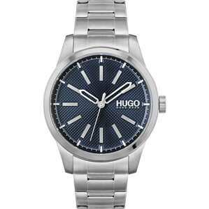 HUGO Analogové hodinky námořnická modř / stříbrná