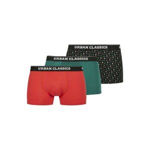 Urban Classics Big & Tall Boxerky  černá / zelená / červená / bílá