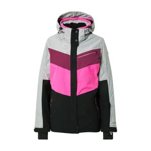 KILLTEC Sportovní bunda  černá / pink / červenofialová / světle šedá