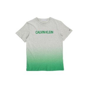 Calvin Klein Jeans Tričko  šedý melír / zelená