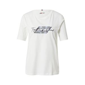 Tommy Sport Funkční tričko  noční modrá / světlemodrá / bílá