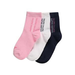 4F Sportovní ponožky  bílá / světle růžová / námořnická modř / pink