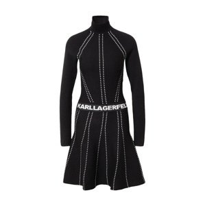 Karl Lagerfeld Úpletové šaty  černá / bílá