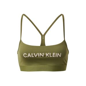 Calvin Klein Performance Sportovní podprsenka  pudrová / olivová
