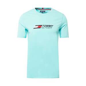 Tommy Sport Funkční tričko  aqua modrá / černá / bílá / červená