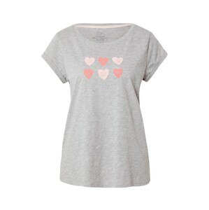 ESPRIT Tričko 'Valentine' šedý melír / starorůžová / světle růžová