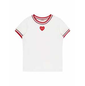 N°21 Tričko  bílá / ohnivá červená / růžová / černá