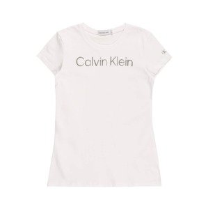 Calvin Klein Jeans Tričko stříbrná / bílá