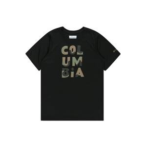 COLUMBIA Funkční tričko 'Grizzly Ridge'  černý melír / pastelově zelená / světle hnědá / tmavě šedá