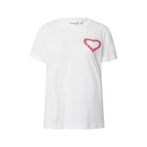 VILA Tričko 'PURE HEART'  červená / bílá