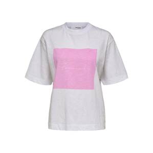 SELECTED FEMME Tričko 'Kalma'  světle růžová / bílá