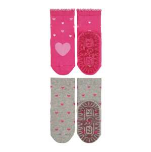 STERNTALER Ponožky  pink / šedá / růžová