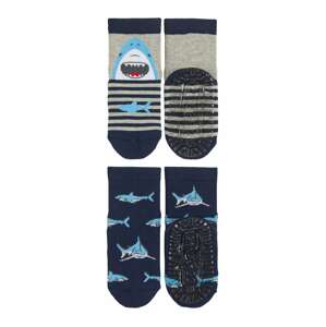 STERNTALER Ponožky 'Haie'  námořnická modř / bílá / šedý melír / nebeská modř