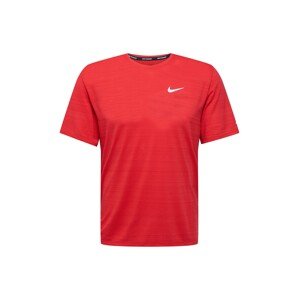 NIKE Funkční tričko 'Miler'  červená / bílá