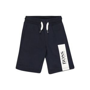 BOSS Kidswear Kalhoty  marine modrá / bílá