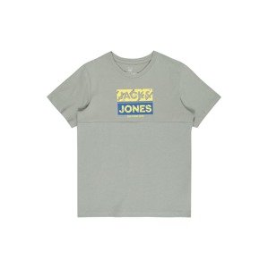 Jack & Jones Junior Tričko 'John'  modrá / světle žlutá / kouřově šedá
