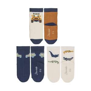 STERNTALER Ponožky  marine modrá / bílá / okrová / pastelově zelená
