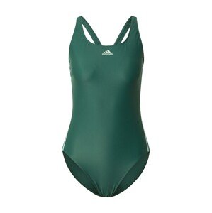 ADIDAS PERFORMANCE Sportovní plavky  tmavě zelená / bílá