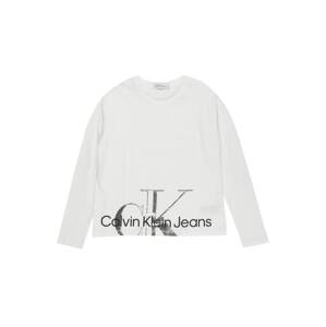 Calvin Klein Jeans Tričko  černá / stříbrná / bílá