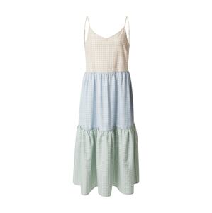 NÜMPH Letní šaty 'Cassine'  kouřově modrá / světlemodrá / pastelově zelená / růžová