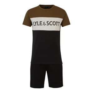 Lyle & Scott Pyžamo krátké 'STEVEN'  černá / šedý melír / hnědá
