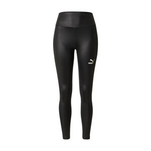 PUMA Sportovní kalhoty 'T7 Shiny'  černá / bílá