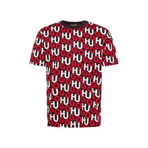 HUGO Tričko 'Donogram' červená / černá / bílá
