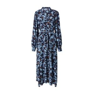 MOSS COPENHAGEN Košilové šaty 'Marcia'  námořnická modř / světlemodrá / hnědá