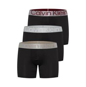Calvin Klein Underwear Boxerky kouřově modrá / tmavě červená / černá / stříbrná