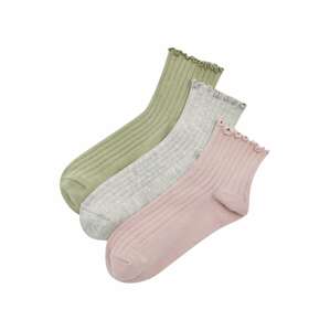 Pull&Bear Ponožky  šedý melír / olivová / růžová